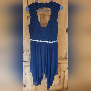 Dark blue, beautiful dress size adult 13 only worn once